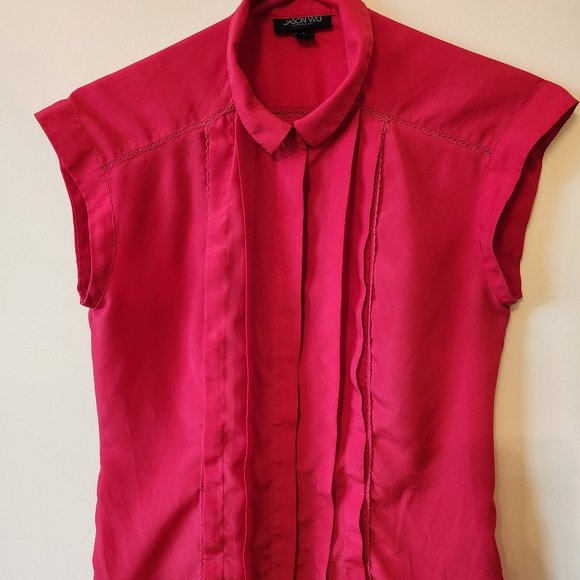 Red button up blouse, Jason Wu for Target - Picture 2 of 4